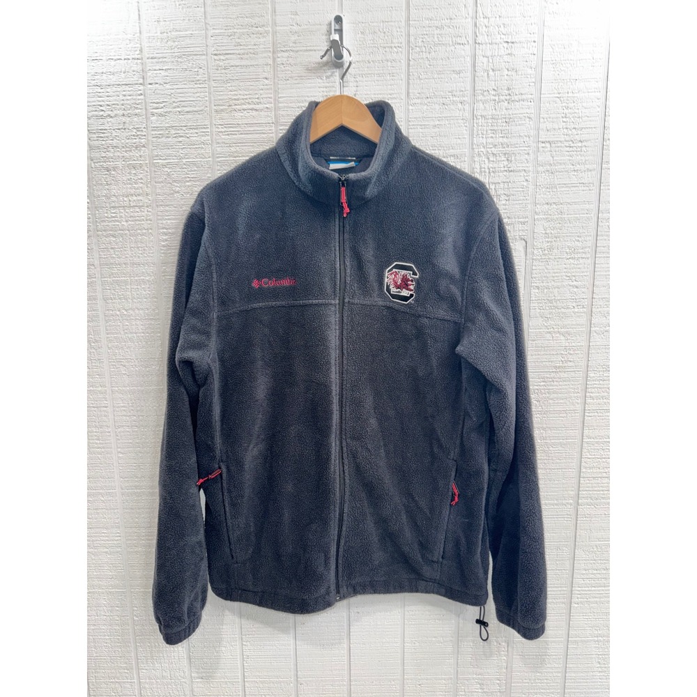 Columbia Fleece Jacket Women Charcoal South Carolina Gamecocks Full Zip Large